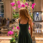 A-line Square Neckline Green Evening Dress Modest Formal Gown  Y692