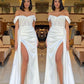 Mermaid White Prom Dress With High Split Y24