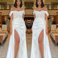 Mermaid White Prom Dress With High Split Y24