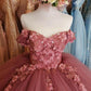Ball Gown Dusty Pink Lace Prom Dresses Long Sweet 16 Dress Y683