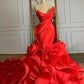 Wedding Dresses Long Train Organza Tiered Skirt Ruffle Plus Size Prom Dress Y47