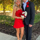 Red Strapless Short Homecoming Dress,Birthday Party Dress Y1599