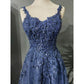 A-line Straps Lace Prom Dresses,Long Formal Graduation Dresses Y1502