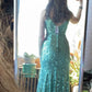Sparkly Mermaid Green Sequin Prom Dress,Graduation Dress Y1364