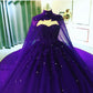 Sweetheart Tulle Lace Ball Gown With Cape, Princess Dress Y742