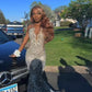 Sparkly Silver Sequins Long Prom Dress,Mermaid Evening Dress Y1705