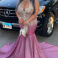 Shiny Mermaid Prom Dress With Train For Black Girls Y556