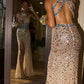 Luxurious Crystal Mermaid Evening Dress Side Slit Sexy Evening Gown Y547