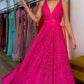 A-line V Neck Sleeveless Prom Dress , Generous Graduation Dress Y746