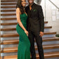 Green Sexy Fitted Mermaid Style Long Prom Dresses Y158