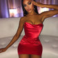 Stylish Sheath Strapless Red Short Homecoming Dress  Y15