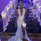 Elegant Mermaid Long Evening Dress With Slit,Sparkly Mermaid Evening Gown Y1368