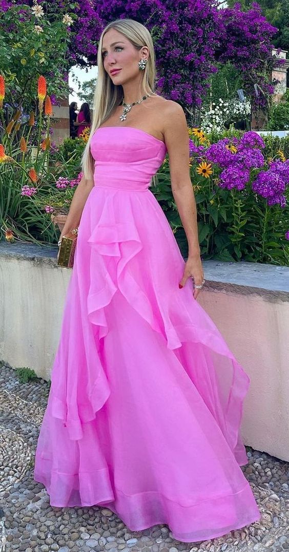 Sexy Pink Prom Formal Evening Dress Long Floor Length Dress Y1238