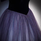 Purple tulle long prom dress A line evening gown s66