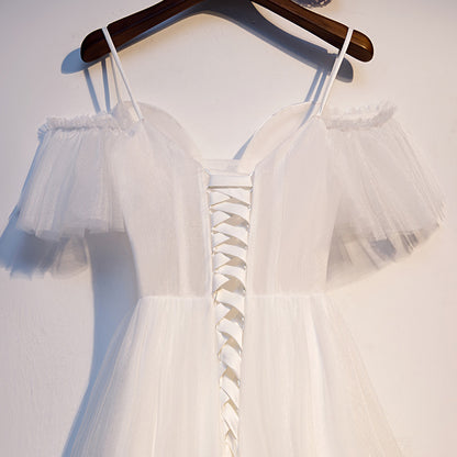 White tulle short homecoming dress s97