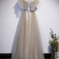 Cute tulle sequins long prom dress evening dress s60