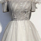 Silver tulle long prom dress formal dress s79