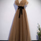 Cute tulle long prom dress A line evening dress s62