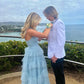 A-line Blue Tulle Tiered Prom Dress,Charming Formal Gown ,Graduation Dress  Y1550