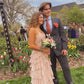 Charming A Line V Neck Tiered Long Prom Dresses Y1519