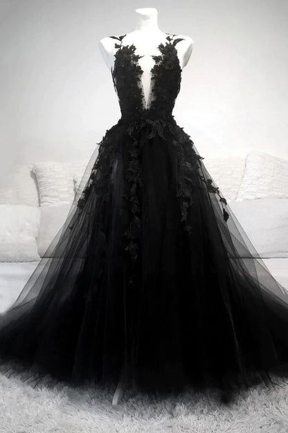 Purple Tulle With Lace Applique Long Prom Dress Purple Formal Dress Y1866