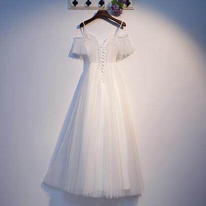 White tulle short homecoming dress s97