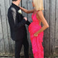 A-line V Neck Hot Pink Sequins Prom Dresses Junior Prom Gown Y1285
