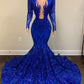 royal blue prom dresses,lace prom dresses, deep v neck prom dresses, custom make prom dresses Y1591