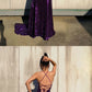 Sparkly Gorgeous Mermaid Jewel Purple Keyhole Sequined Long Prom Dress Glitter Evening Dress Y1038