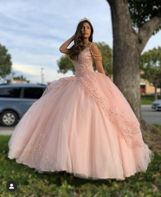 Pink Princess Ball Gown Quinceańera Dress Sweet 16 Dress Y1095