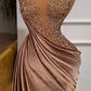 Beaded Arabic Evening Dresses Long Formal Dresses Velvet Womens Evening Gown Y756