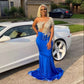 Classy Royal Blue Mermaid Long Prom Dress,Black Girls Prom Gown Y974