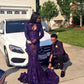 Purple Mermaid Sequins Prom Dress,Elegant Prom Gown Y919
