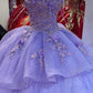 Sparkly Lavender Ball Gown With 3D Flowers ,Sweet 16 Dress ,Princess Dress Y810