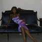Purple Sleeveless Midi Length Prom Dress,Sexy Party Dress Y815