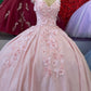 Stunning A Line Pink Princess Dress With 3D Flowers,Pink Prom Dress Y1113