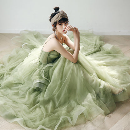 Straps sage green ball gown spring formal prom dress S21224 Simplepromdress Straps sage green ball gown spring formal prom dress S21224 Simplepromdress