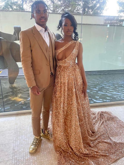 Sparkly Rose Gold Sequin Prom Dress With Train,Sexy Evening Gown Y1436 Simplepromdress Sparkly Rose Gold Sequin Prom Dress With Train,Sexy Evening Gown Y1436 Simplepromdress
