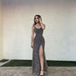 Stunning Mermaid Sequins Long Prom Dresses With Slit Y1462