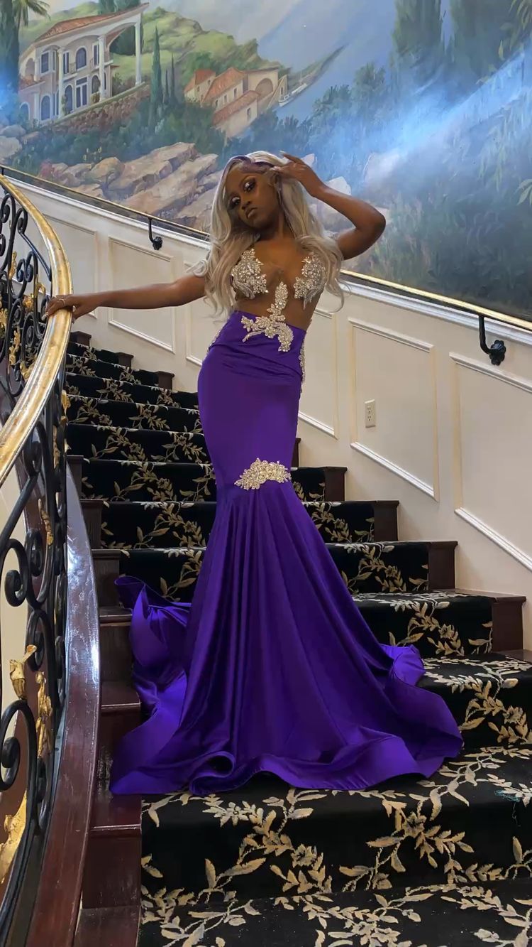 Celebrity Evening Dress Tulle Evening Dresses Ball Gown Purple Tulle  Beading Prom Party Dresses Short Sleeve - China Evening Gown and Formal  Party Gowns price | Made-in-China.com