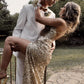 Gold Sequins Long Prom Dress , Charming Evening Dress Y1659