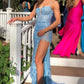 Sequins Lace Spaghetti Straps Long Prom Dress with Slit Y1680