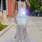 Long Black Girl Prom Dresses Mermaid Silver Prom Dress Sequins Gala Gown Y555