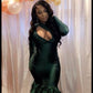 Green Mermaid Evening Dress With 3D Flowers Charming Prom Dress  Y661