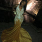 Sparkling Sequins Mermaid Black Girl Prom Dresses Y568