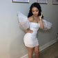 Women's Mini Dress ,Elbow Sleeve Elastic Dress ,Bodycon Dress ,Short Homecoming Dress Y651