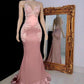 Pink mermaid long prom dress, evening dress Y553