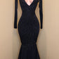 Exquisite V-neck Sequined Mermaid Prom Dress Y565