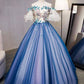 Ball Gown sweet 16 Party Long Prom Dress,Evening Dress,Charming Prom Dresses,Hand-Made Flower Prom Dress S4837