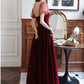 High neck prom dress,elegant party dress,velvet dress,custom made Y1181